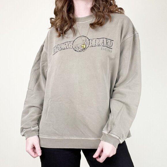 Vintage Faded Logo Sweatshirt Oversized Slouchy Athletic Streetwear Athleisure - Picture 1 of 6